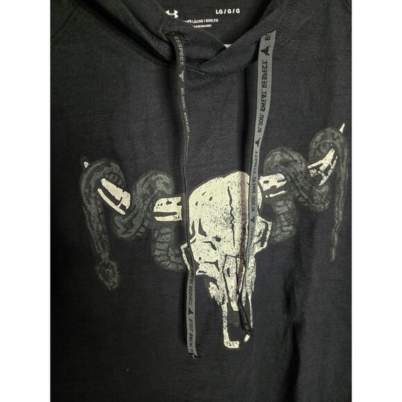 Project Rock Under Armour Skull Snake Short Sleeved Hoodie T-Shirt Size Large - Picture 2 of 6